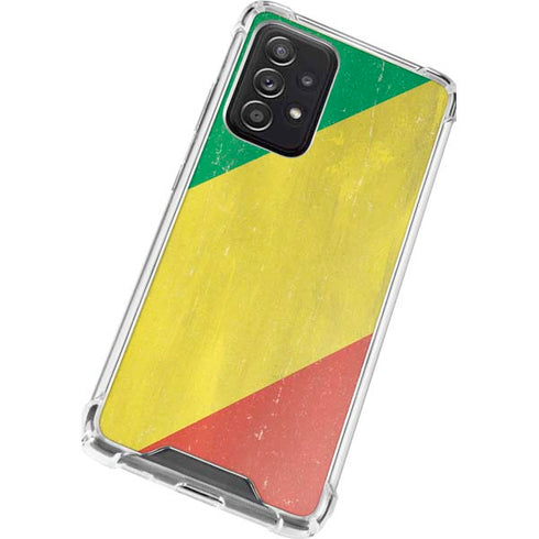 Republic of the Congo Flag Distressed Galaxy A72 5G Clear Case